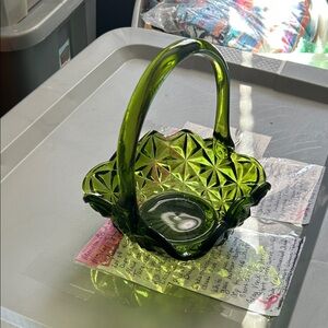 Green Glass Basket